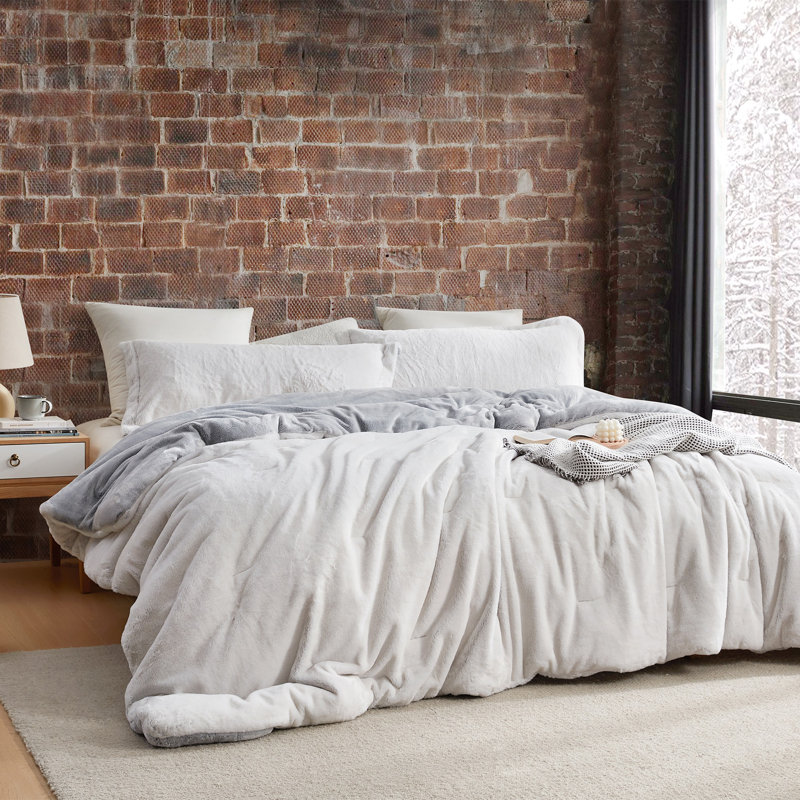 Ensemble d'édredon en fausse fourrure Frozen Chunky, Édredon pour très grand lit + 2 très grandes ta