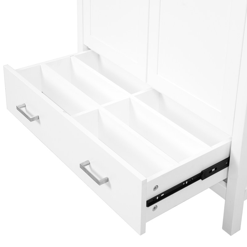 Meuble-lavabo moderne blanc de 72 pouces avec lavabos en céramique, portes à fermeture en douceur et dossier ouvert pour la plomberie, double meuble-lavabo 72 po, éviers à débordement