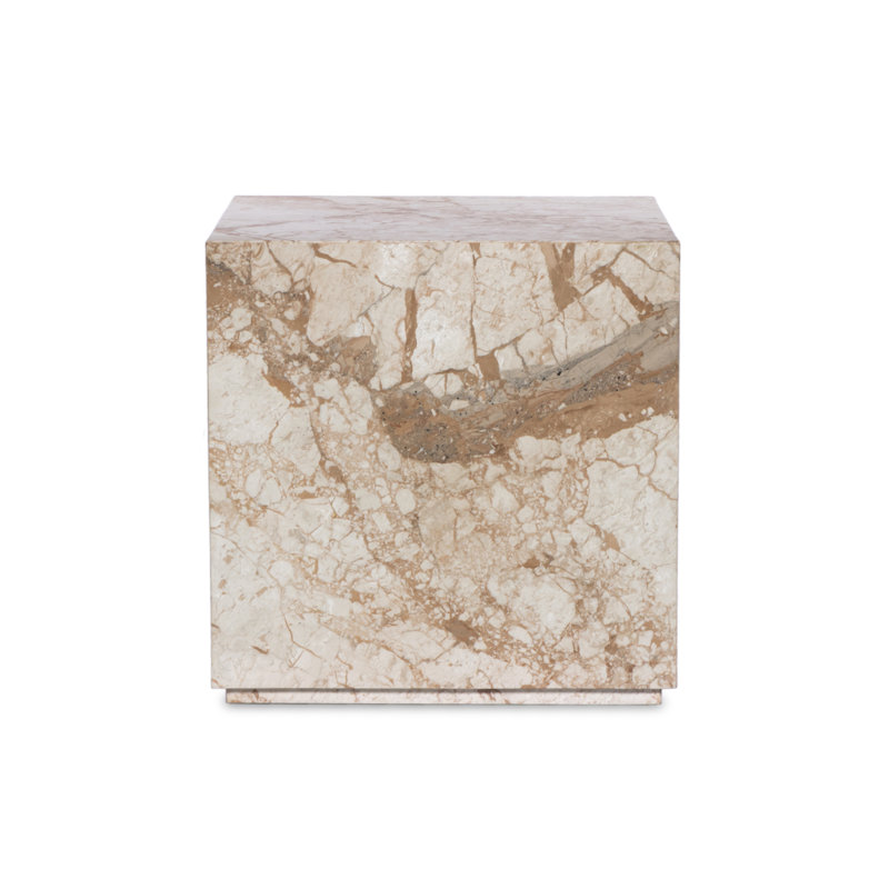 Table de bout Kulp Block, Marbre taupe du désert