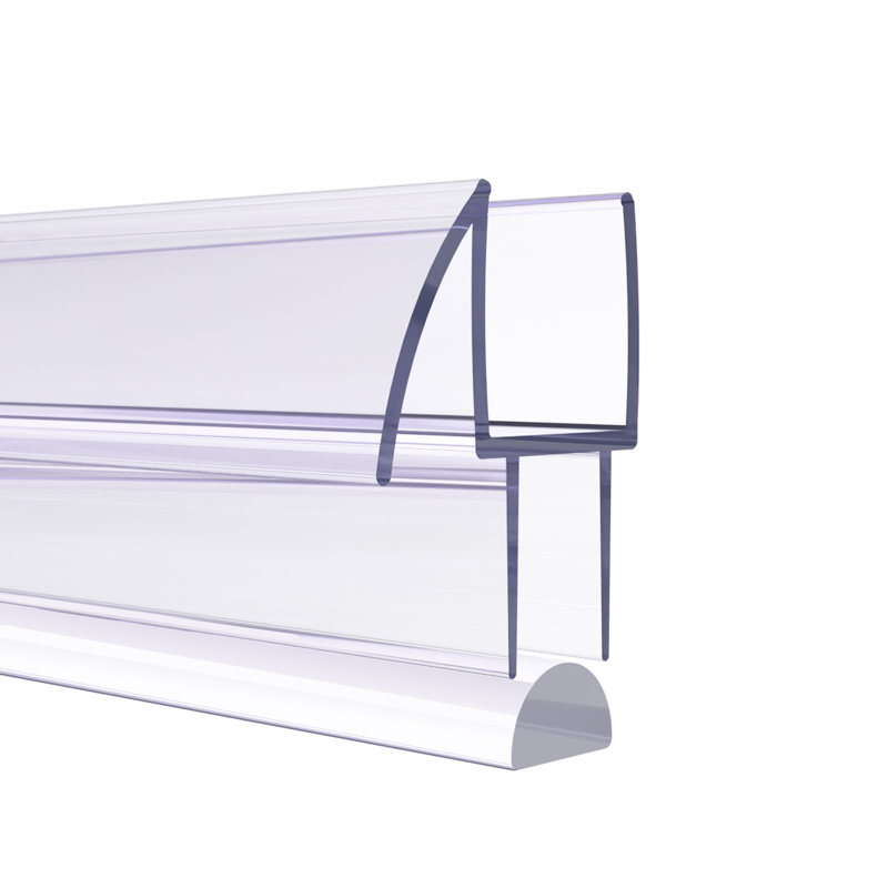 Joint de porte de douche sans cadre, seuil de douche en acrylique 2 pièces PCS + bande de joint de porte de douche 3/8 po x 36 po pour verre de 3/8 po