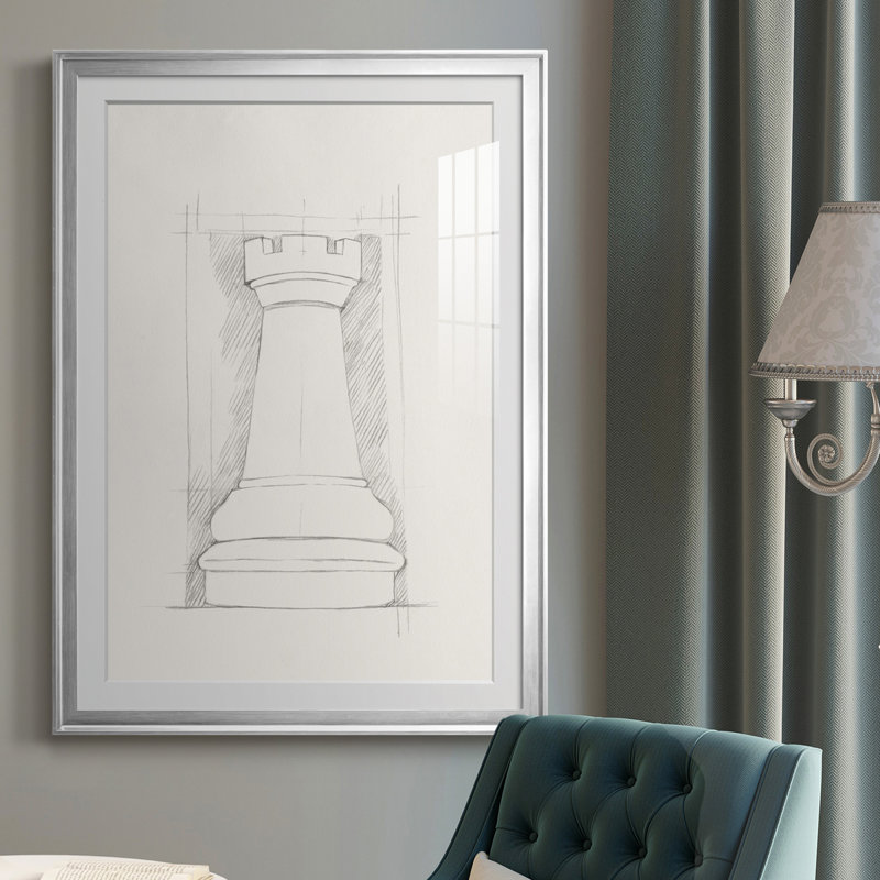 Jeu d'échecs - croquis IV, Argent, H 24,5 po x l 18,5 po x P 1 po