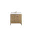 Bois de teck d'Atlanta 36 po X P 22 po Meuble-lavabo central D Quartz Venatino-108967481