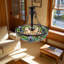 Lustre en vitrail de style Tiffany - 2 options de suspension / longueur réglable / douille E26 / commande d'interrupteur mural