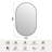  Lunara Tempered Glass Oval Mirror, Rust-proof Alluminium Alloy Framed Wall-Mounted Mirrors for Bathroom-821133090