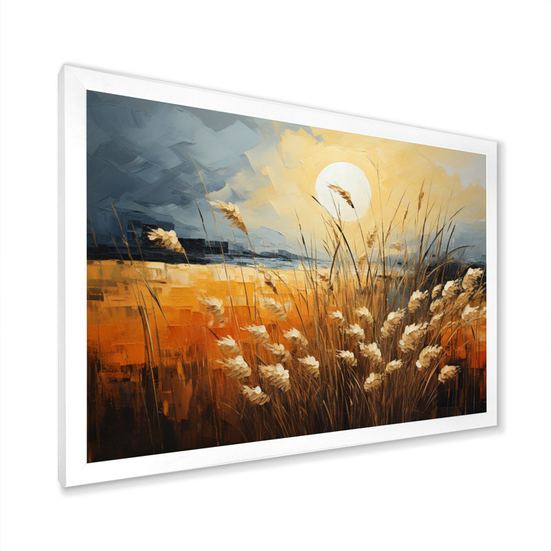Beige des Prairies Bliss entrelacé sur toile, H 12 po x l 20 po x P 1 po, Cadre photo blanc