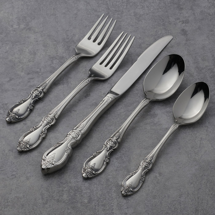 Oneida Moda Satin Champagne 20 Piece Fine Flatware Set, Service For 4