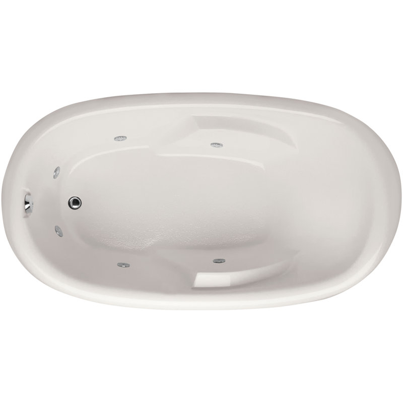 Kimberly 71.5'' x 40'' Acrylic Bathtub, White, Polished Nickel