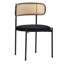 Velvet Upholstered Metal Armchair in Black
