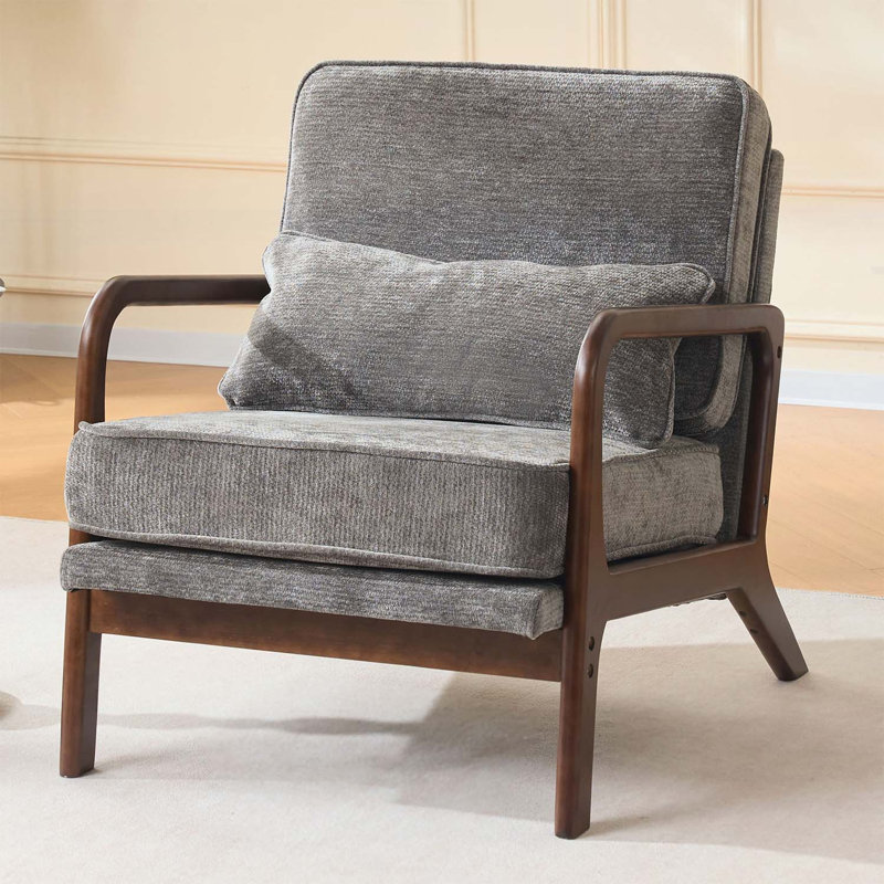Fauteuil d'appoint confortable, Brun, Gris foncé antique