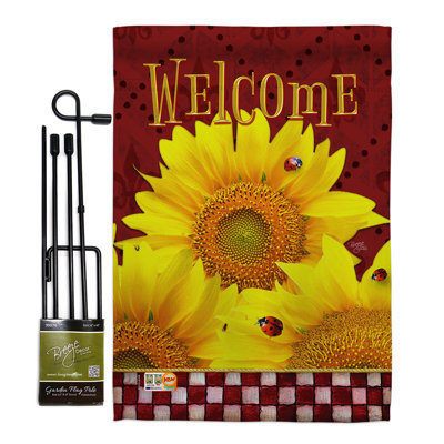 Double Sided 18.5 in. H x 13 in. W Polyester Flag set