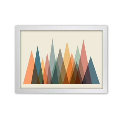 Mid Century Abstract Mountain Original - Print