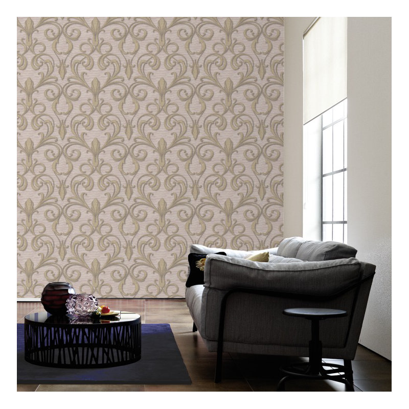 Nobile 10.05m x 53cm 3D Embossed Wallpaper, Brown/Purple