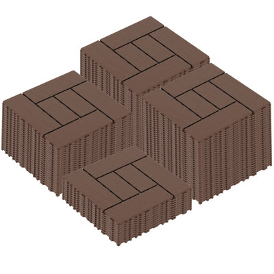 12"X12" Plastic Waterproof Interlocking Deck Tiles For Patio(44 PCS)