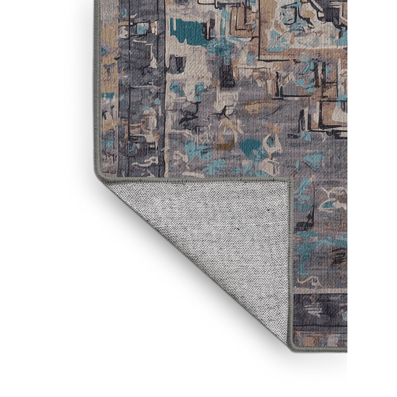 Machine Washable Gray Area Rug, Rectangle 8' x 10'