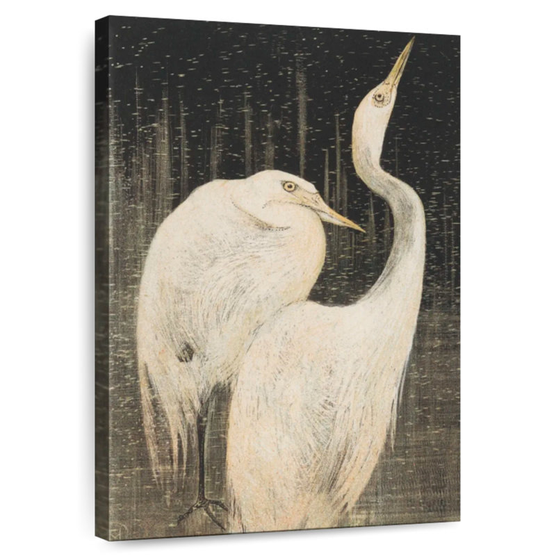 Brampt Twee Zilverreigers, 12" H x 8" W