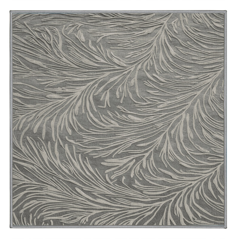 Tapis gris lavable à la machine, Carré 5 pi