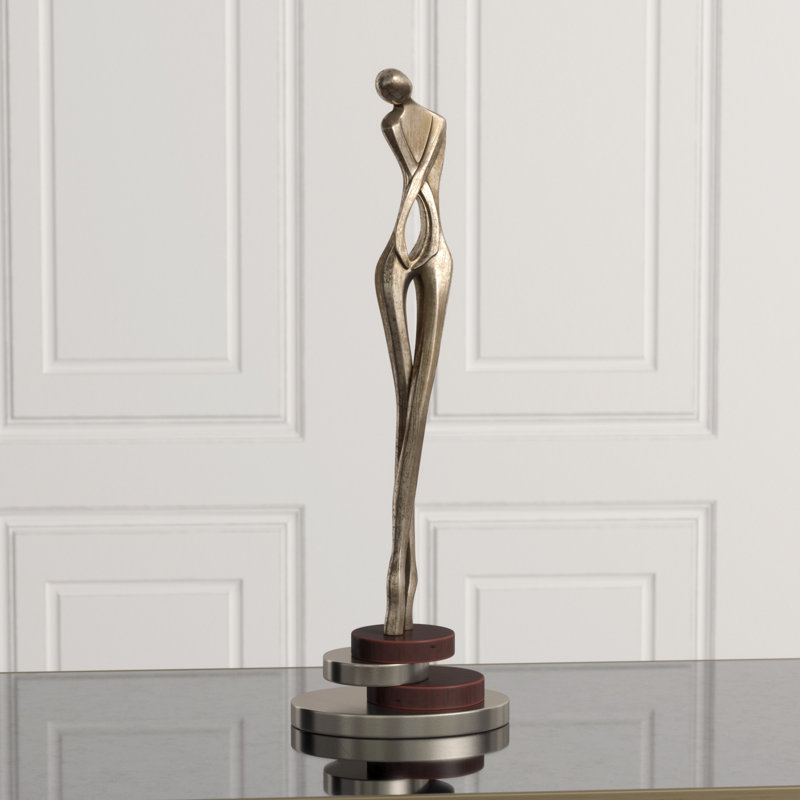 Tall Worn Silverleaf Traditional People Statue