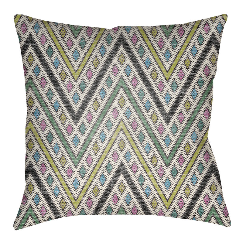 Lolita Leilani Geometric Outdoor Throw Pillow, 18" H x 18" W, Kelly Green/Lime Green