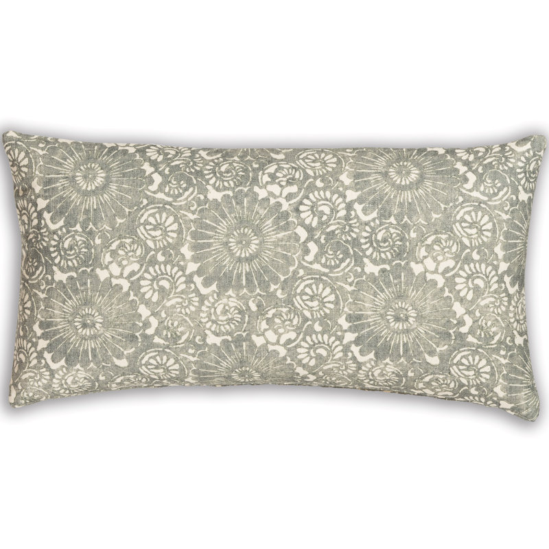 Oreiller en plumes Skywalk, Polyester, Rectangle H 12 po x l 21 po, Floral sempervirent