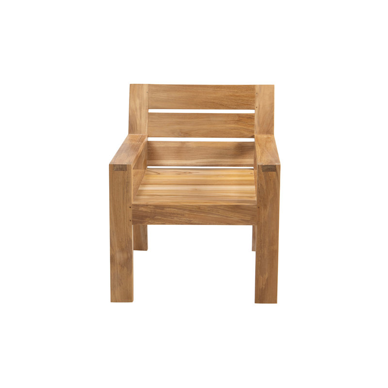 Chaise de salle à manger d'extérieur en teck Pacific (ensemble de 2), Blanc