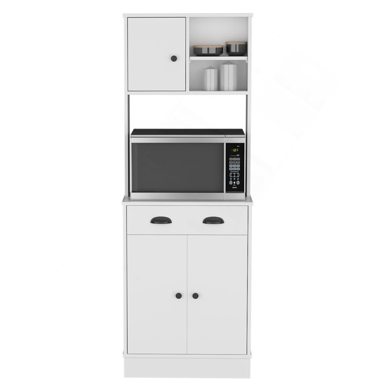 Garde-manger avec tiroir et 3 portes, blanc - Cuisine, Blanc
