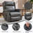 Grey Manual Recliner Chair in Faux Leather for Living Room with Heavy Duty Motion Mechanism, 8 vibrating nodes and 3 massage modes.