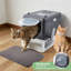 Enclosed Stainless Steel Cat Litter Box, Dark Grey 201 Steel Easy-Clean Cat Toilet Tray, High-Sided 15 cm or 20 cm Depth, Odour-Resistant Durable Litter Container-131983252