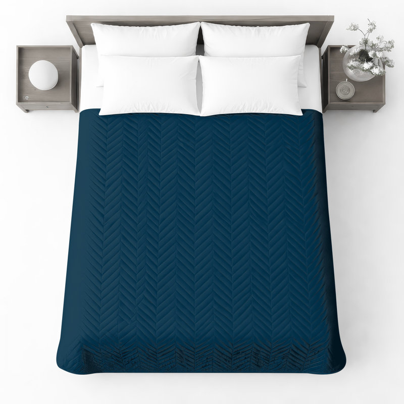Solid Teal Colour Quilted Bedspread All Sizes, Full / Double