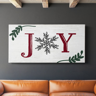 Joy Joy Flocon de neige - Toile tendue avec châssis - Prêt à accrocher