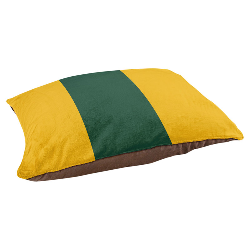 Coussin pour chien hockey Las Vegas, Petit (l 28 po x P 18 po x H 9,5 po), Récolte dorée / vert forêt / récolte dorée