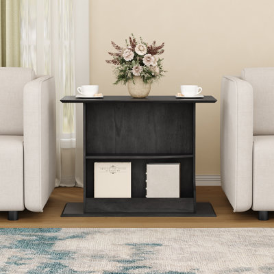 32" W End Table With Shelf For Living Room,Wood-Look Sofa Table,Acception Room Side Table,Coffee Desk With Magazine Rack. by Ebern Designs