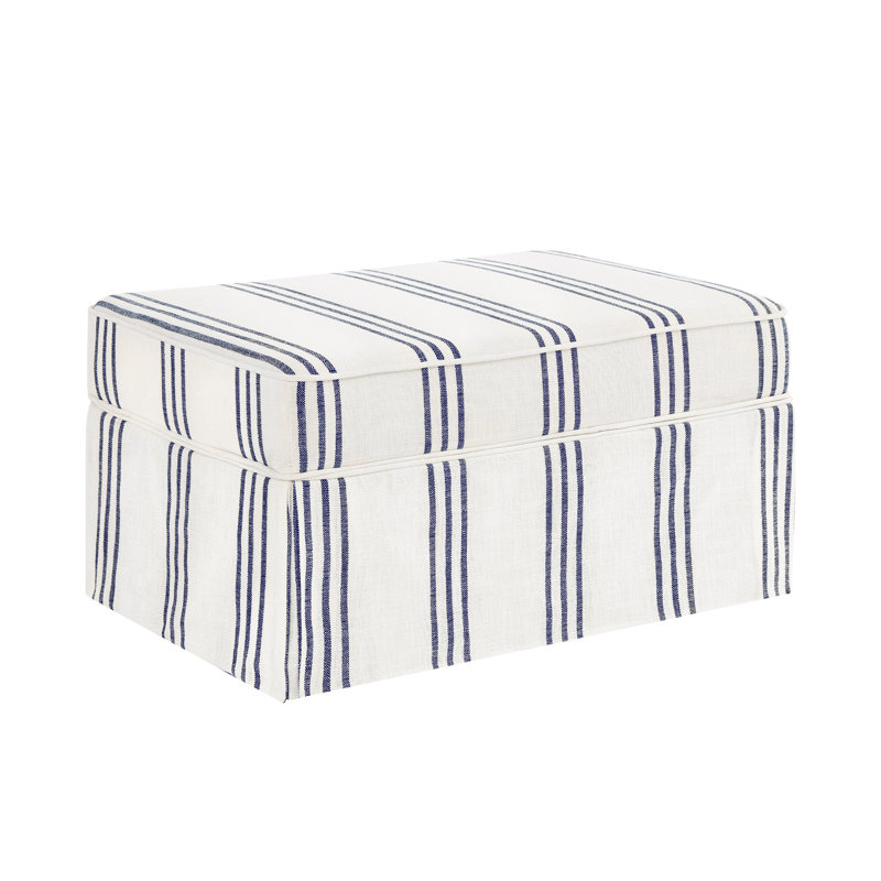 Repose-pieds avec rangement l 30,3 po, Rayures bleu marine