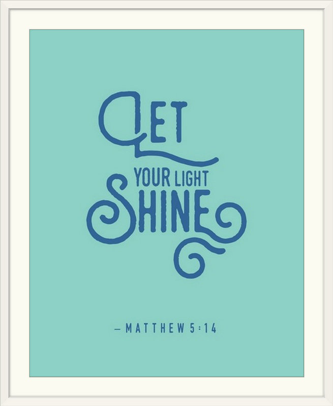 " Matthew 5:14 - Scripture Art ", 28" H x 24" W x 1" D, White Frame