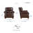Southlake 40.5" Traditional Top Grain Leather Match Push Back Reclining Chair with Elegant Nailhead Trim & Solid Wood Feet-1987540734