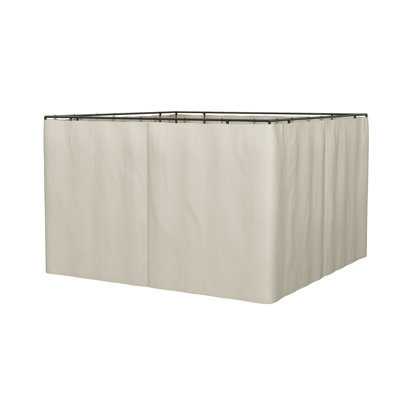 Outsunny 10' x 10' Universal Gazebo Sidewall Set with Panels, Hooks and C-Rings Included for Pergolas and Cabanas, Light Gray