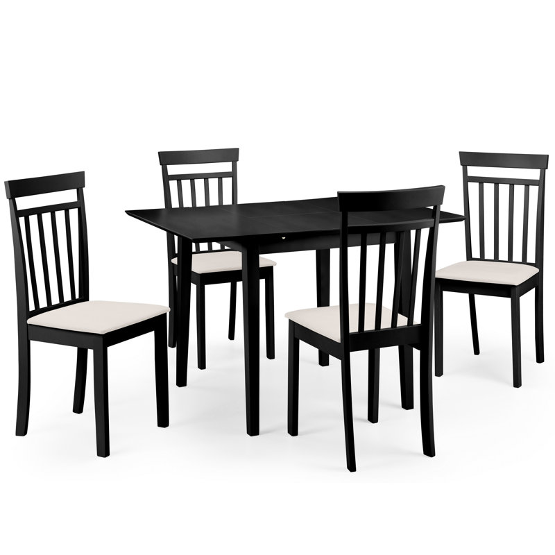 Cohan Extendable Solid Wood Top Dining Table, Black