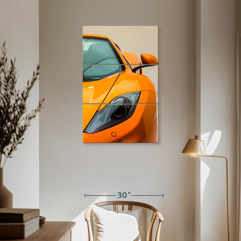 Mehar Orange McLaren 12C Sports Car, 57" H x 36" W