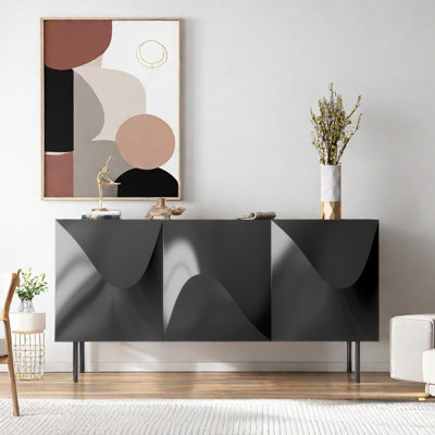 Modern Minimalist Sideboard Cabinet With 3 Doors