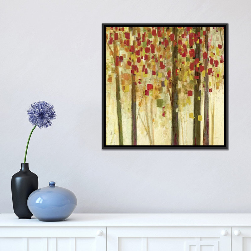 «Autumn Shimmer», impression sur toile, H 18 po x l 18 po x P 1,5 po, Toile avec cadre flottant noir, Pas de tapis