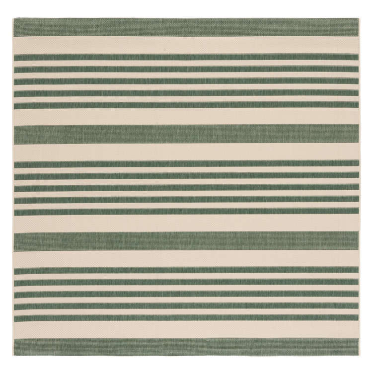 Aiken Striped Beige/Green Indoor / Outdoor Area Indoor/Outdoor Area Rug