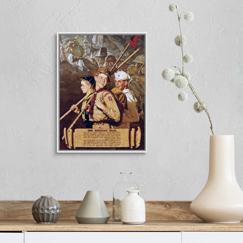 Art mural sur toile Norman Rockwell, H 18 po x l 14 po x P 1,75 po, Cadre flottant blanc