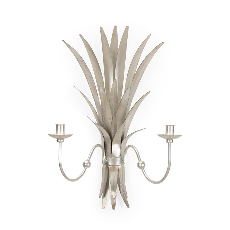 Wheat Candle Wall Light, Silver