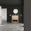 Meuble-lavabo de 30 po avec lavabo en céramique, porte à fermeture en douceur et grande armoire en chêne, apparence attrayante-1993176629