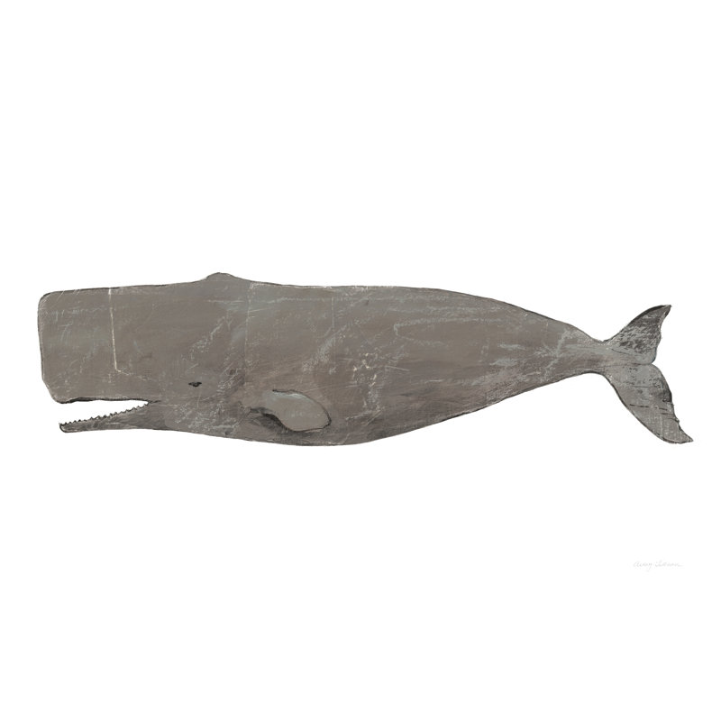 «Whale On White» par - impression sur toile tendue, H 24 po x l 36 po