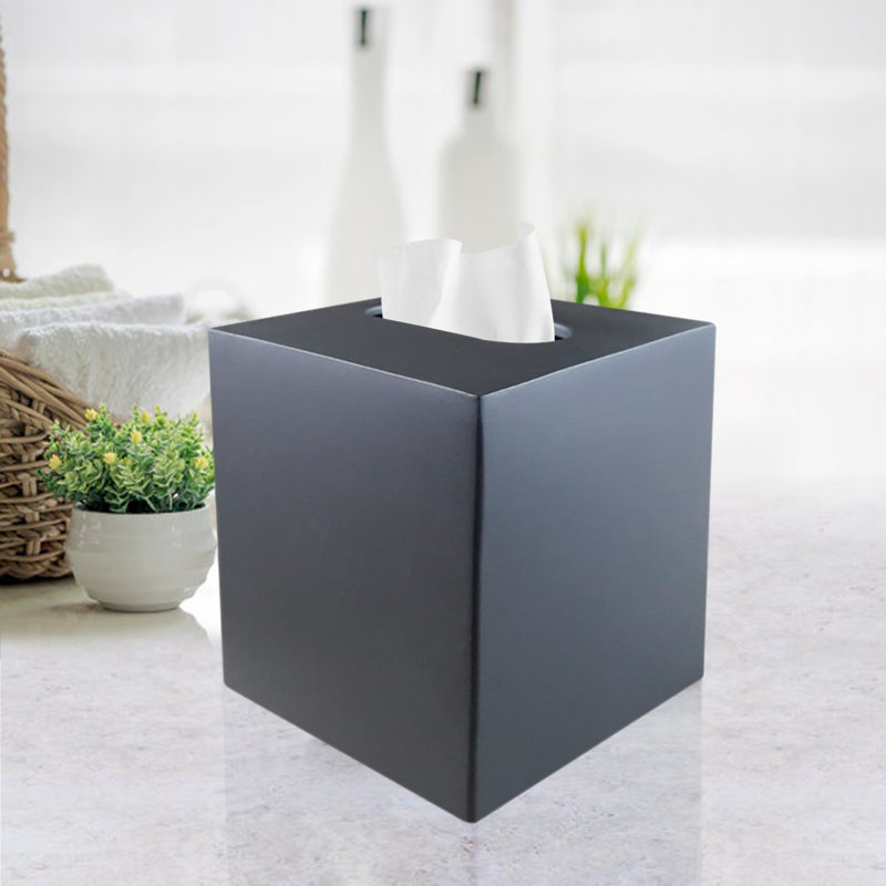 Tissue Box Cover, Matte Black