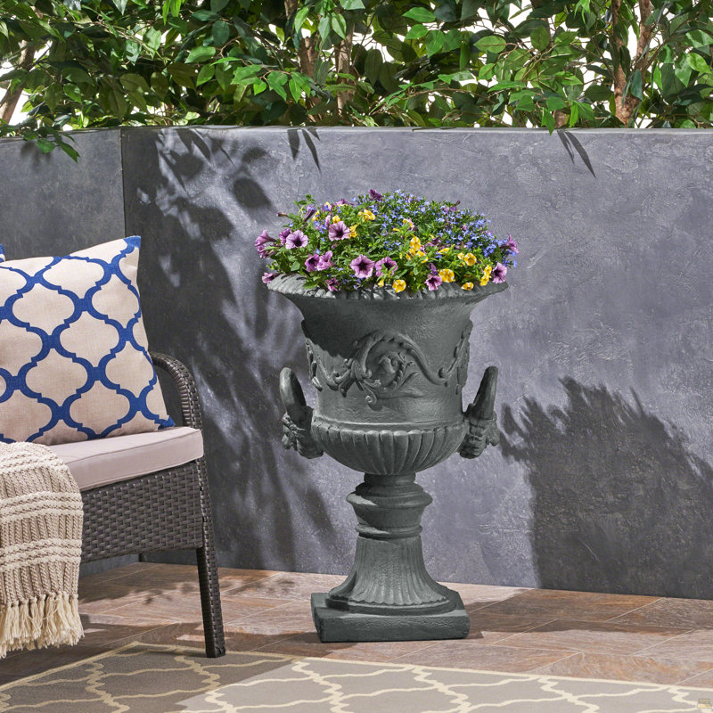 Mgo Garden Urn Planter, Antique Gray