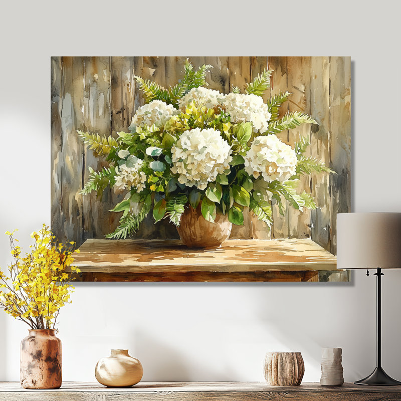 «Barnyard Beauty Bouquet Of Hydrangea II», reproduction d'art traditionnelle en métal, art mural en métal Hydrangea