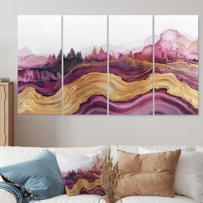 Vineyard On A Top of Wine River - Vineyard Wall Decor - Art mural traditionnel 4 pièces