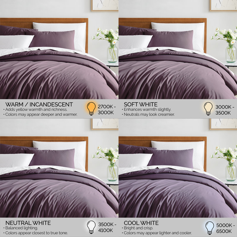 Southshore Fine Linens Vilano Duvet Cover Set, Oversized 110 GSM Microfiber Bedding with Hidden Zipper Closure and 4 Corner Ties, 2 Pillow Shams, Full/Queen, Purple