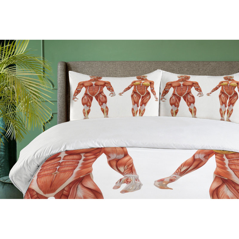 California King Coral Cotton Duvet Cover Set